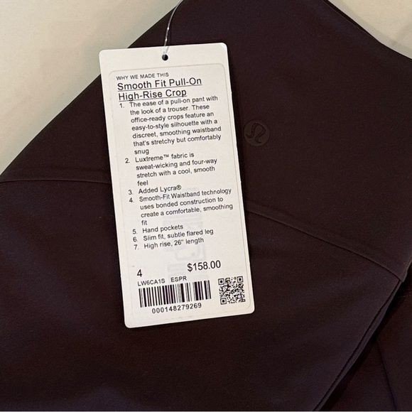 Lululemon Smooth Fit Pull-On High-Rise Pant Leather, Brown | Size 4, 26” Inseam - Picture 5 of 5